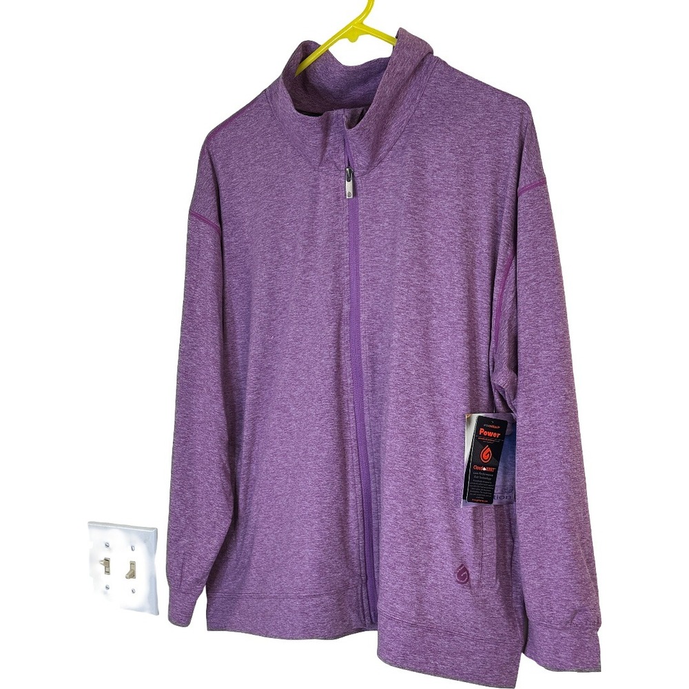 Gymwrap CloudKNIT Power Jacket Purple Heather Full Zip Plus Size 1X NWT - Picture 14 of 14